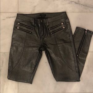 Bebe Silver Stretch Pants